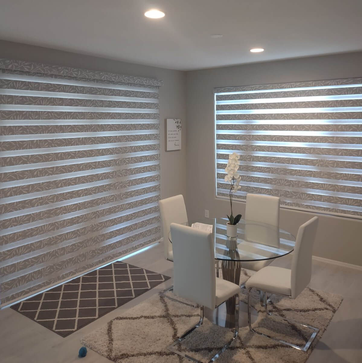 Window Blinds and Shades in Gilbert, AZ Zebra blinds and window shades installed in a Gilbert, AZ home